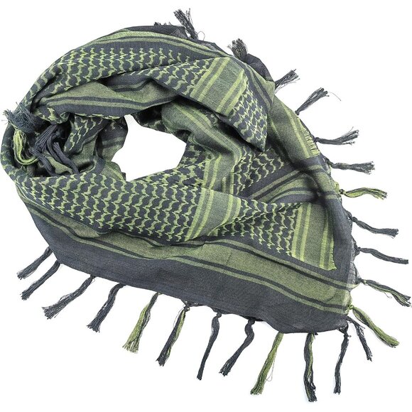 ⚡Men Black Green 100% Cotton Military Shemagh Tactical Keffiyeh Scarf Wrap - Picture 2 of 7